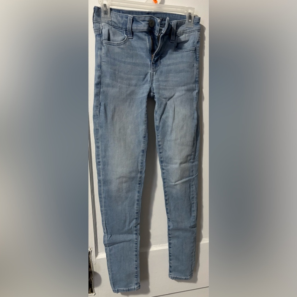 American Eagle Outfitters Next Level Stretch Blue Skinny Jeans Woman’s Size 0
